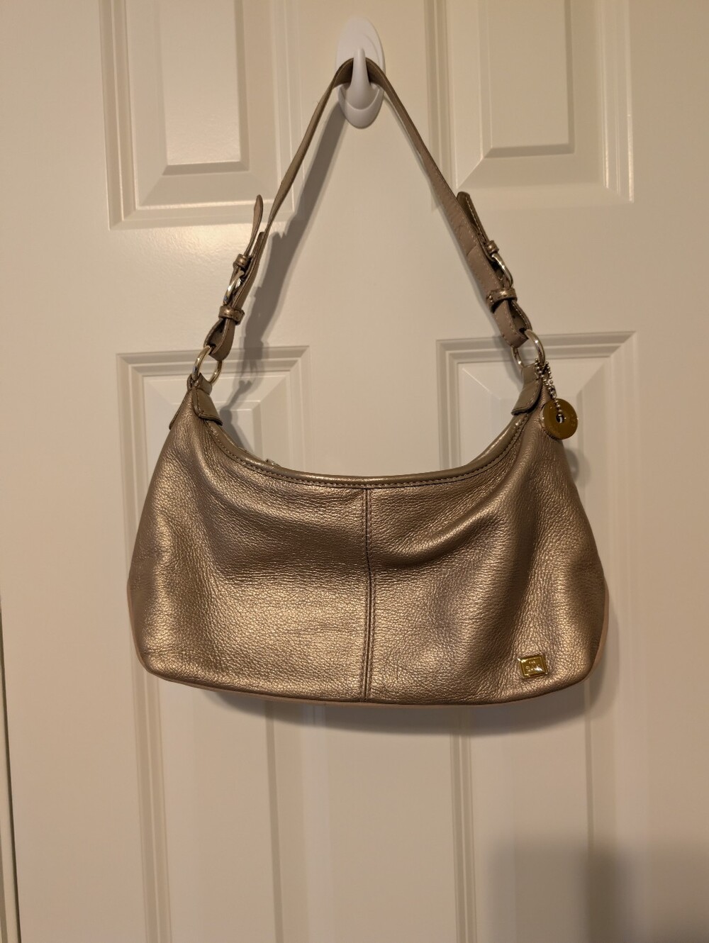 The Sak Metallic Bronze Leather Hobo Shoulder Bag